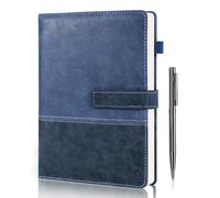 HULIPARK Cuaderno de Cuero con Bolígrafo, Cuaderno de Tapa Dura Rayado A5 con Cierre Magnético, 240 Páginas Diario Diario para Hombres y Mujeres, Cuadernos Rayados para Trabajo, Escritura, Toma de