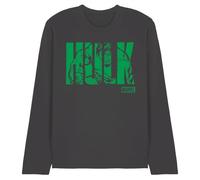 Hulk Marvel Text Unisex Long Sleeve T Shirt, Charcoal, X-Large