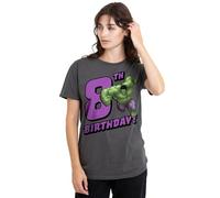 Hulk The Incredible Birthday 8 Ladies T Shirt, Charcoal Camiseta, Gris Oscuro, S para Mujer