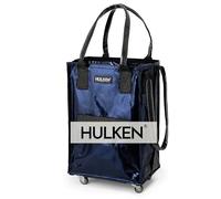 HULKEN Bolsa de comestibles reutilizable con ruedas, carrito de la compra, bolsa con ruedas, cierre de cremallera, ligera, soporta hasta 33 libras, se pliega