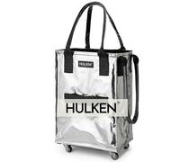 HULKEN Bolsa de comestibles reutilizable con ruedas, carrito de la compra, bolsa con ruedas, cierre de cremallera, ligera, soporta hasta 66 libras, se pliega