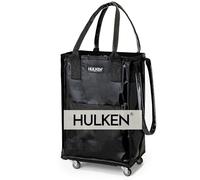 HULKEN Bolsa de comestibles reutilizable con ruedas, carrito de la compra, bolsa con ruedas, cierre de cremallera, ligera, soporta hasta 33 libras, se pliega