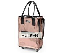 HULKEN Bolsa de comestibles reutilizable con ruedas, carrito de la compra, bolsa con ruedas, cierre de cremallera, ligera, soporta hasta 66 libras, se pliega