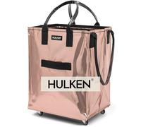HULKEN - Carrito de la compra reutilizable con ruedas, bolsa rodante, tapa y cremallera, ligero, soporta 66 libras, se pliega plano, asas irrompibles