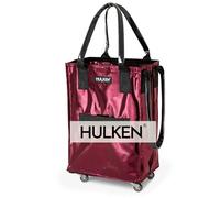 HULKEN (Pequeño, Rojo Cósmico) Bolsa de Comestibles Reutilizable con Ruedas, Carro de Compras, Carrito con Cremallera, Ligero, Capacidad de hasta 33 lb, Se Pliega Plana