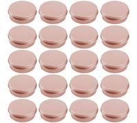 Hulless Tarro de aluminio de 5.5 onzas rellenables contenedores de 60 ml, lata pequeña cosmética, tapa de tornillo de aluminio, botella redonda para cosméticos, bálsamo labial, crema, 20 piezas de