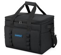 Hulongo Bolsa Nevera Grande, Plegable, Bolsa Térmica Isotérmica Aislada Impermeable a Prueba de Fugas para Picnic, Viajes, Camping y Compras, 30L, Negro