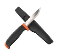 Hultafors Cuchillo de artesano HVK GH I Cuchillo multiusos con empuñadura antideslizante de Santoprene® y hoja de acero al carbono prémium I Con funda y enganche para pantalon de trabajo I 380210