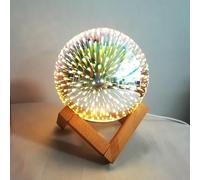 HULUBO Bombilla 3D, luz nocturna, lámpara de proyector USB, bola de cristal mágica, luz nocturna con base de madera, lámpara decorativa para el hogar, oficina, dormitorio, sala de estar (estilo 4)