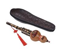 HULUSI CABLE HULUSI C Key Black Bamboo Kids Toy para Amantes de la Música para Principiantes con Estuche Nudo Chino