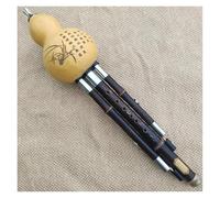Hulusi Chino Flauta De Bambú Negra Hulusi Calabaza De Doble Tono Flauta C/Bb/G/F Clave Calabash Hulusi Instrumentos De Música Folclórica(C)