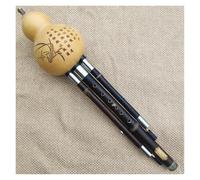 Hulusi Chino Flauta De Bambú Negra Hulusi Calabaza De Doble Tono Flauta C/Bb/G/F Clave Calabash Hulusi Instrumentos De Música Folclórica(Bb)