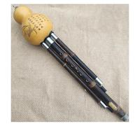 Hulusi Chino Flauta De Bambú Negra Hulusi Calabaza De Doble Tono Flauta C/Bb/G/F Clave Calabash Hulusi Instrumentos De Música Folclórica(F)