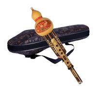 Hulusi - Flauta de bambú hecha a mano china, instrumento musical étnico para principiantes amantes de la música (clave de C)
