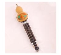 Hulusi Flauta Instrumento De Viento Nacional Chino Calabaza Natural Hulusi De Tres Notas Hecho A Mano Llave C/B Plano/D Flauta Hulusi Menor Con Funda (Color : Minor D)