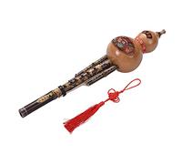 Hulusi hecho a mano, instrumento musical étnico de flauta de calabaza de bambú negro hecho a mano, clave de C con funda para principiantes amantes de la música
