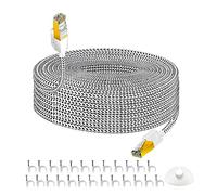 HuLuWa Cable Ethernet Cat7 0.5m, 10Gbps, conector RJ45 chapado en oro, ideal para router, consolas y PCs. Diseño duradero, más rápido que Cat5/Cat5e/Cat6.Perfecto para conexión estable.
