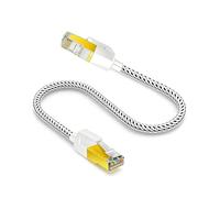 HuLuWa Latiguillo Ethernet Cat7 0.5m, Cable de Red RJ45 10Gbps 600MHz, Chapado en Oro, Alta Velocidad para Router Fibra Óptica, PS5, PC Gamer, TV - Más Estable que Cat6