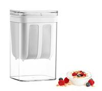 Hulvyzu 20 PCS Colador para Yogur de 1100ml Colador para Queso con Tapa Filtro de Suero de Leche Reutilizable Separador de Suero de Leche Lavable Colador para Yogur Leche Frutos Secos Soja y Zumos