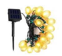 HULX Luces de Cadena Solar, 5M 30LED Cadena de Luces de Piña Cadena de Piña de Metal Solar Luces de Hadas Impermeable para Interiores y Exteriores (Cálido)