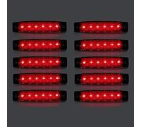 HULX Luces Indicadoras Laterales del Coche, 10 Piezas Luces de Posición del Coche Luces Indicadoras Laterales del Coche 6SMD LED Luz Lateral Delantera y Trasera 12V (Rojo)