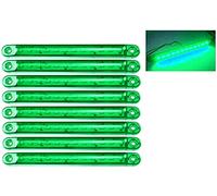 HULX Luces Indicadoras Laterales LED, 10 Piezas Luces de Posición del Coche Luces Indicadoras Laterales del Coche 12SMD Luz LED Delantera Trasera 24V (Verde)