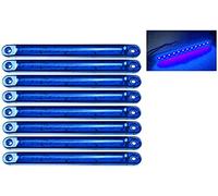 HULX Luces Indicadoras Laterales LED, 10 Piezas Luces de Posición del Coche Luces Indicadoras Laterales del Coche 12SMD Luz LED Delantera Trasera 24V (Azul)