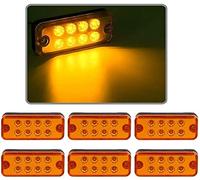 HULX Luces Indicadoras Laterales LED, 6 Piezas 12V 24V 8 LED Indicadores de Marcador Lateral de Camión Luces Indicadoras Laterales de Coche para Camión (Amarillo)