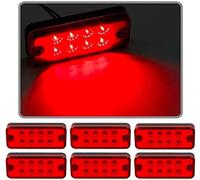 HULX Luces Indicadoras Laterales LED, 6 Piezas 12V 24V 8 LED Indicadores de Marcador Lateral de Camión Luces Indicadoras Laterales de Coche para Camión (Rojo)