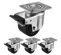 Humagineer 70mm Ruedas Giratorias con Freno, Ruedas para Muebles Pesados, 360 Grados Nylon Bajo Centro de Gravedad Ruedas Carga 2000KG, Ruedas para Mover Muebles, Mesa de Centro, Taller, Set de 4