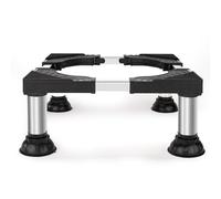 Humagineer Base para Lavadora Alta con 4 Patas de Acero Inoxidable, Soporte Lavadora Secadora Pesado Carga 300KG, Ancho Regulable 40-60cm y Altura 17.7-21.3cm, Base Lavadora Antideslizante, Negro