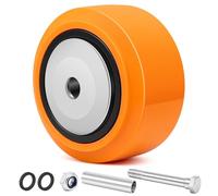 Humagineer Rueda de Repuesto 100x50 mm (4" x 2") para Cargas Pesadas, Poliuretano, Carga 270 kg, Doble Rodamiento de Bolas con Guardapolvo, Eje 12,7 mm (1/2"), para Banco de Trabajo y Carros, 1 Unidad