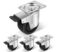 Humagineer Ruedas para Muebles Pesados 100mm, 360 Grados Ruedas Giratorias con Freno, Nylon Bajo Centro de Gravedad Ruedas Carga 3000KG, Ruedas para Mover Muebles, Mesa de Centro, Taller, Set de 4
