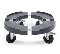 Humagineer Soporte para Plantas de 220KG de Capacidad, Adjustable Plataforma para Macetas de Peso Pesado, Rodillo para Plantas con Tubo de Acero Inoxidable, Base con Ruedas PE para Sombrillas, Gris
