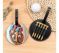 Human Anatomy Heart Chart - Bolsa organizadora de camisetas de golf, bolsa deportiva portátil negra con clip para cinturón, fácil de transportar