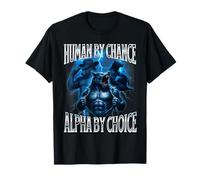 Human by Chance Alfa por Elección Extraño Divertido Alfa Lobo Meme Camiseta