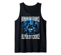 Human by Chance Alfa por Elección Extraño Divertido Alfa Lobo Meme Camiseta sin Mangas