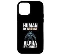 Human by Chance Alpha by Choice Cool Funny Alpha Wolf Meme Carcasa para iPhone 12 Mini
