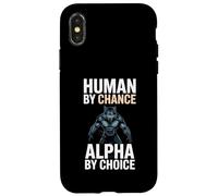 Human by Chance Alpha by Choice Cool Funny Alpha Wolf Meme Carcasa para iPhone X/XS