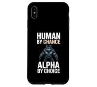 Human by Chance Alpha by Choice Cool Funny Alpha Wolf Meme Carcasa para iPhone XS MAX