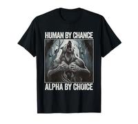 Human by Chance Alpha by Choice Hombre Lobo Halloween Fuerza Camiseta