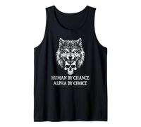 Human by Chance Alpha Wolf Choice Big Dad Wolf Man Werewolf Camiseta sin Mangas