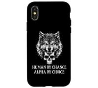 Human by Chance Alpha Wolf Choice Big Dad Wolf Man Werewolf Carcasa para iPhone X/XS