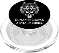 Human by Chance Alpha Wolf Choice Big Dad Wolf Man Werewolf PopSockets PopGrip para MagSafe