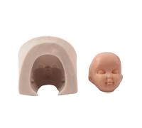 Human Face Silicone Mold, Doll Face Clay Molds, 20g Craft Baking Mold, 4.4x4.4x3cm Cake Decorating Tool, Handmade Chocolate and Dessert Cast, Artistic Clays Casts for Crafts