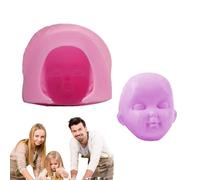 Human Face Silicone Mold, Doll Face Clay Molds, 20g Craft Baking Mold, 4.4x4.4x3cm Cake Decorating Tool, Handmade Chocolate and Postt Cast, Artistic Clays Casts for Crafts