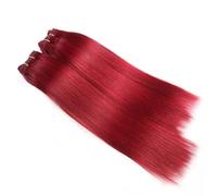 Human Hair Bundles Straight Hair 4 Bundles Deal 190 Grams Per Packet Human Hair Remy Extension Easy Installation and Removal(Red,8 8 10 10)