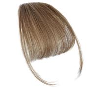 Human Hair Clip On Bangs - Smooth Natural Shade Fringe, Neat Full Bang Add-On, Premium Real Hairpiece | Fashionable Extension Offering Simple With Quick Transform Scenario For Girls Women Grooming Use
