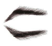 Human Hair False Eyebrows - 1 Pair Realistic Lace Brows, Reusable Natural Eyebrow Extensions | Lightweight Breathable Fake Brows Facial Appearance for Holiday Makeup Cosplay Theater Stage Perf