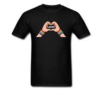 Human Love T-Tshirts Camisetas y Tops LGBT Gay Pride Month Transgender Rainbow Equal Tshirts Camisetas y topss Black(Large)